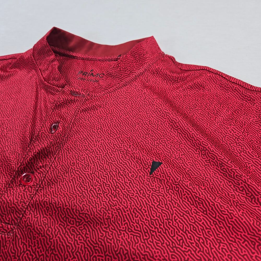 Primo Golf Blade Collar Performance Short Sleeve Red Shirt Men's Size Large